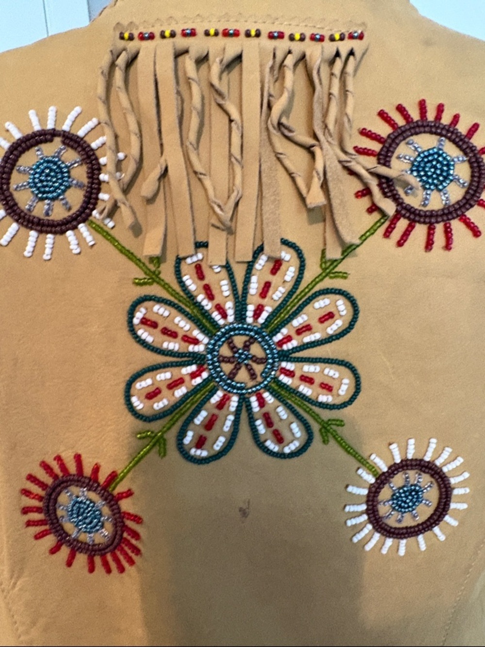 Double D Ranch Mustard Brown Suede Embroidered Western Vest - Picture 3 of 13
